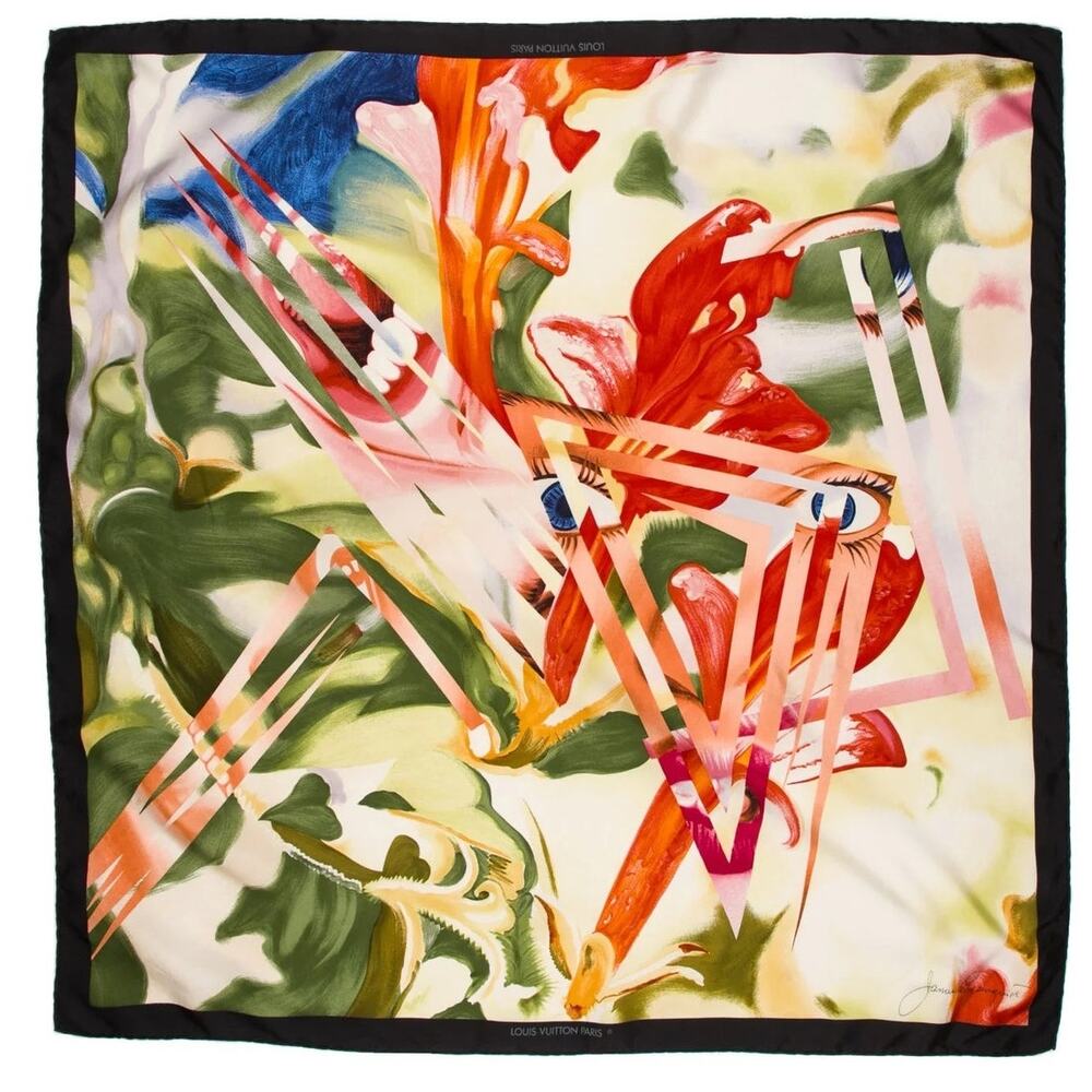 Authentic LV Louis Vuitton X James Rosenquist Silk Scarf 35" X 35" Shawl Wrap